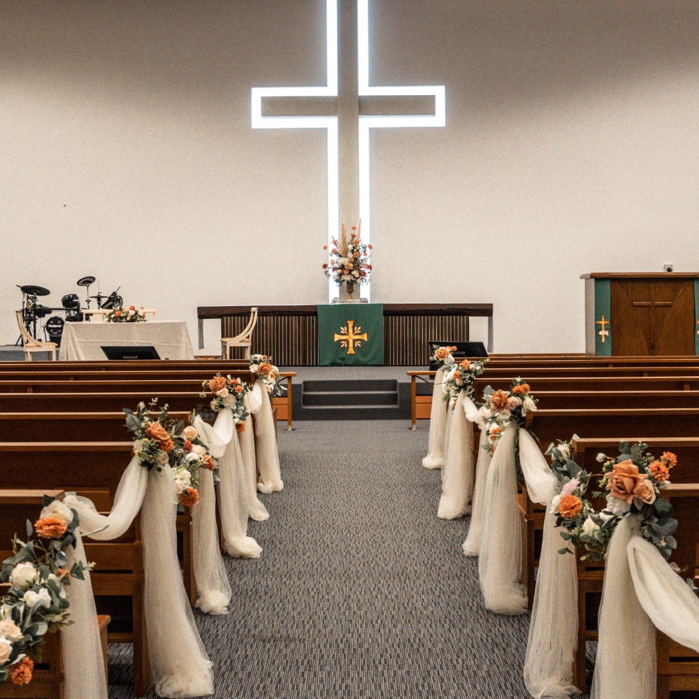 Simple church wedding deals decorations